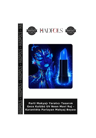 Parti Makyajı Yaratıcı Tasarım Gece Kulübü Uv Neon Mavi Ruj Karanlıkta Parlayan Makyaj Boyası Belirtilmemiş