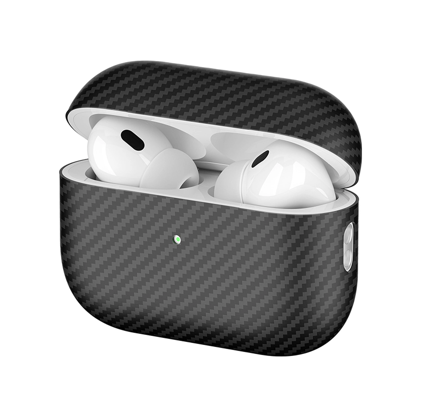 Apple Uyumlu AirPods Pro 2 Airbag 43 600d Karbon Fiber Kulaklık Kılıfı Siyah