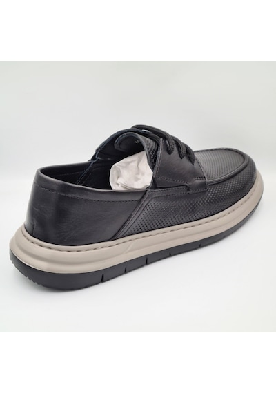 Greyder 64695 Siyah Hakiki Deri Erkek Casual Comfort Ayakkabı Siyah