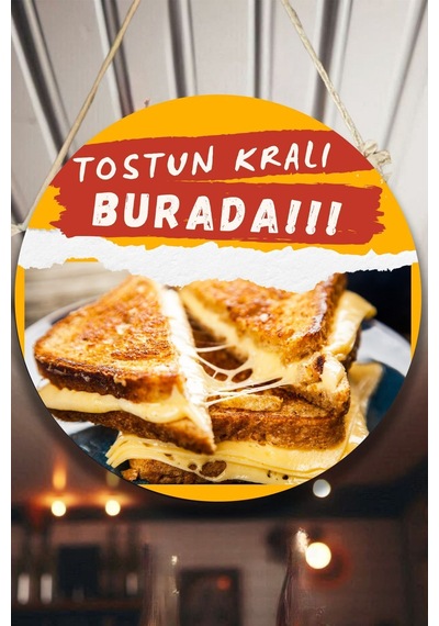 Tost Dükkanı Için Duvar, Kapı, Çift Taraflı Askılı Pano Karşılama Tabelası, Restoran Cafe Süs Dekor
