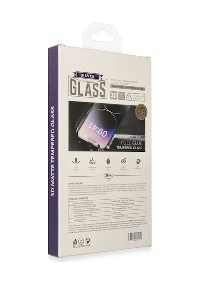 Apple, Uyumlu iPhone 15 Pro Bilvis 3d Mat Cam Ekran Koruyucu