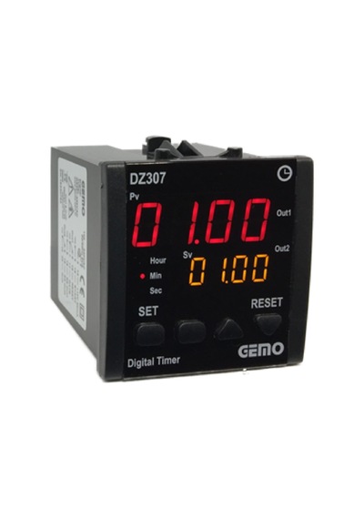 Gemo Dz307-230vac ,72x72mm 110v..220vac Kontak-2a2k Fonkisyonel Zaman Röle