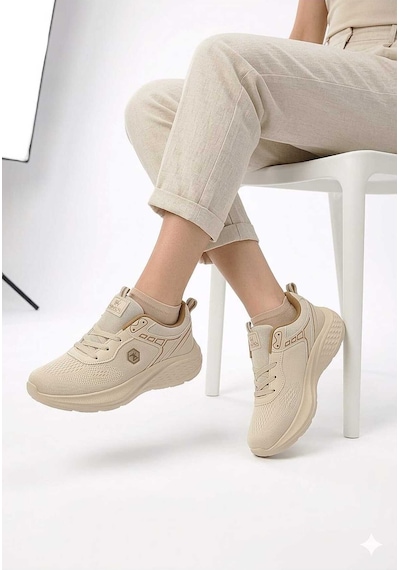 Mcdark 1938 Triko Malzeme Sneaker Ayakkabı Bej
