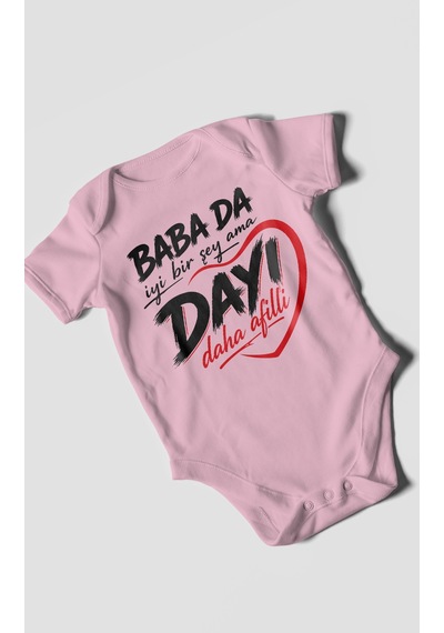 Morivokids Babaya Özel Kısa Kollu Bebek Body %100 Pamuk Zbn185-kk Koyu Pembe