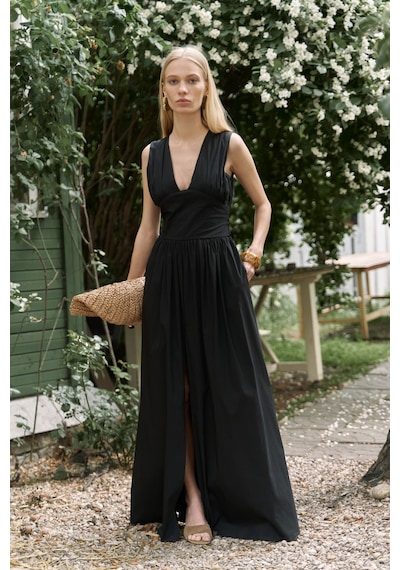 Mai Collection Mai Studios Co. Emilia Korse Detay Siyah Uzun Elbise siyah Mai Collection Mai Studios Co. Emilia Korse Detay Siyah Uzun Elbise siyah