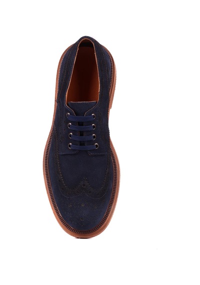Shoetyle - Lacivert Hakiki Süet Bağcıklı Erkek Ayakkabı 666-3951-1236 Lacivert