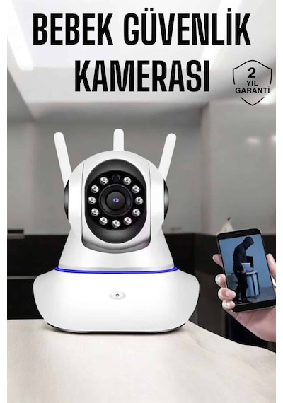 Wifi Kamera Ev Kamerası Gece Görüşlü Kablosuz Bebek Izleme Kamerası Diğer