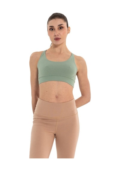 Inguz Çift Askılı Sırtı Çapraz Yoga Büstiyer Açık Yeşil