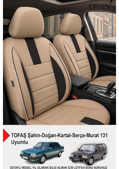 Oniks Serisi Tay Tüyü Kumaş Oto Koltuk Kılıfı Tofaş Kartal-şahin-doğan-serçe-tempra İle Uyumlu Bej