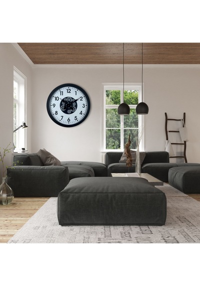 Siyah Standart 60 Cm Çarklı Duvar Saati Çok Renkli