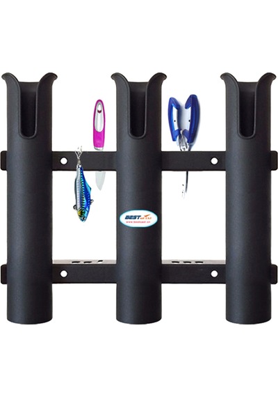 3 Delikli Olta Desteği, 4 Parça Montaj Vida İle Dikey Olarak Monte Edilen Yat, Kano Veya Bot İçin Uygun Olta Braketi