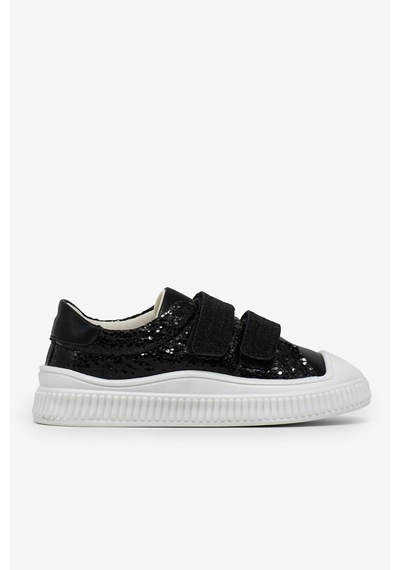 Tonny Black Çoçuk Sim Detaylı Cırtlı Rahat Kalıp Sneaker Çocuk Unisex Siyah Sneaker Tbarz1035 Siyah