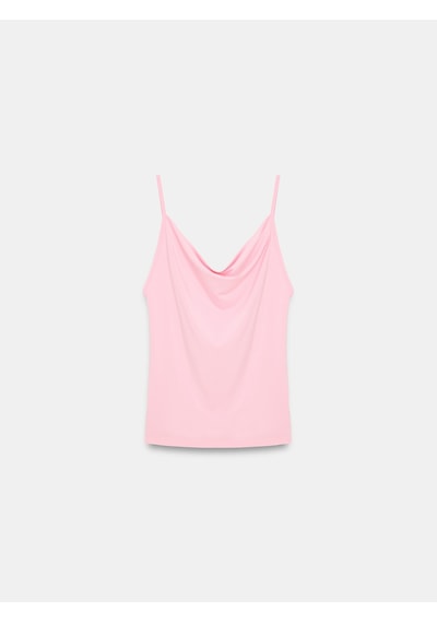 Dilvin 21235 Degaje Yaka Askılı Top-toz Pembe