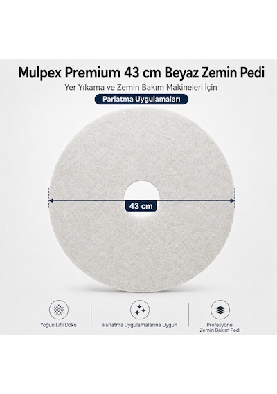 Mulpex Premium 43 Cm Beyaz Zemin Pedi Cila Parlatma Pedi