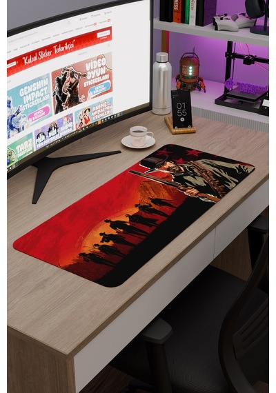 Red Dead Redemption 2 Dikişli Kauçuk Oyuncu Mousepad V3 - 70x30 Xl Gaming Mouse Pad