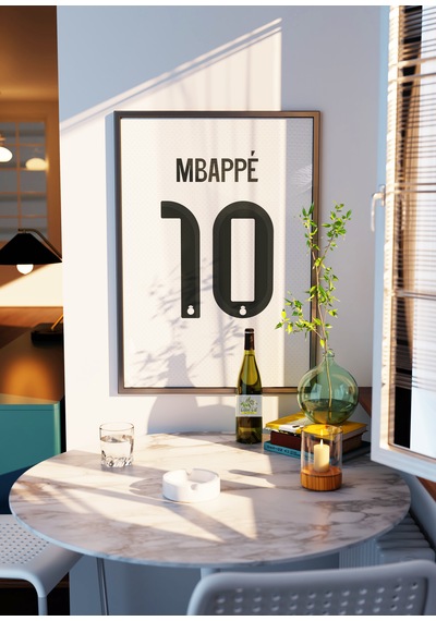 Kylian Mbappe 10 Real Poster Tablo Siyah Çerçeveli