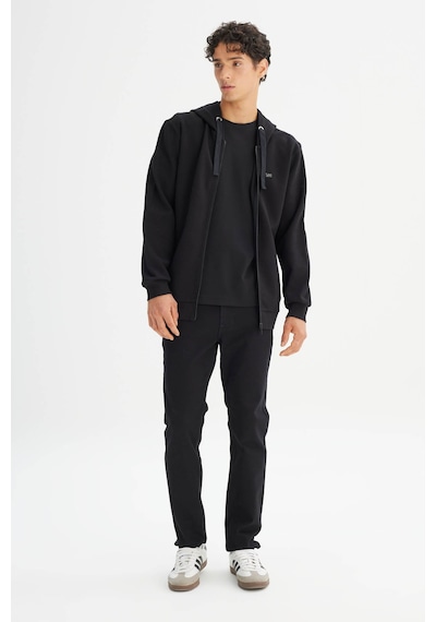 Lee Kapüşonlu Fermuarlı Siyah Erkek Sweatshirt L2520310001 Siyah