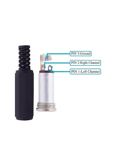 Koodmax 3.5mm Stereo Dişi Jack Ses Kablosu Konnektörü - 2 Adet