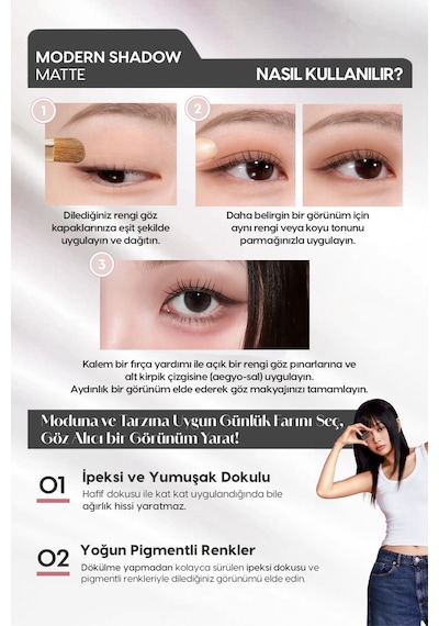 Yumuşak Dokulu, Dökülme Yapmayan Mat Tekli Göz Farı Modern Shadow Matte 106 Forever Peach 106 Forever Peach