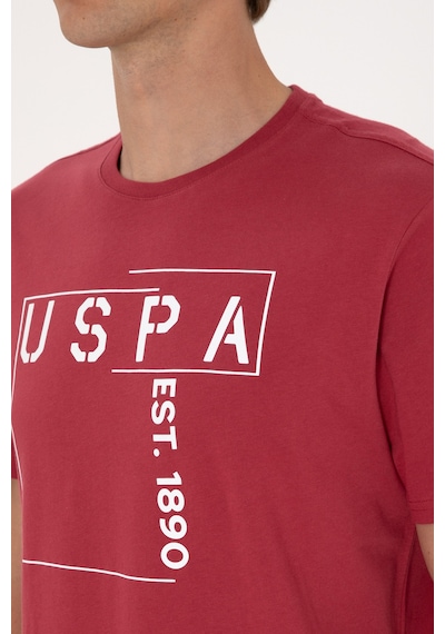 U.S. Polo Assn. Erkek Regular Fit Vişne Bisiklet Yaka Tişört 50306908-VR223