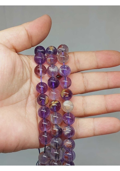 Bileklik Boy Ametrin Taşı Yarım Dizi 10mm 51354 18cm Uzunluğundadır Çok Renkli