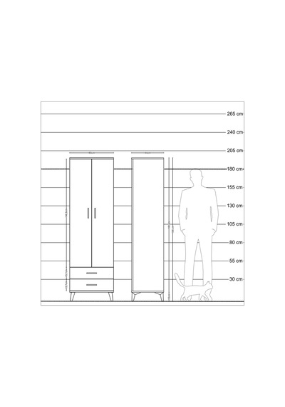 Hyperion Dolap 2 Raflı 2 Çekmeceli Tek Askılı 60x44x195 Çam-antrasit Atlas Çam Hyperion Dolap 2 Raflı 2 Çekmeceli Tek Askılı 60x44x195 Çam-antrasit Atlas Çam