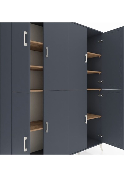 Hyperion Gardrop 8 Raflı 8 Kapaklı 176x44x221 Antrasit-antrasit/çam Antrasit/çam Hyperion Gardrop 8 Raflı 8 Kapaklı 176x44x221 Antrasit-antrasit/çam Antrasit/çam