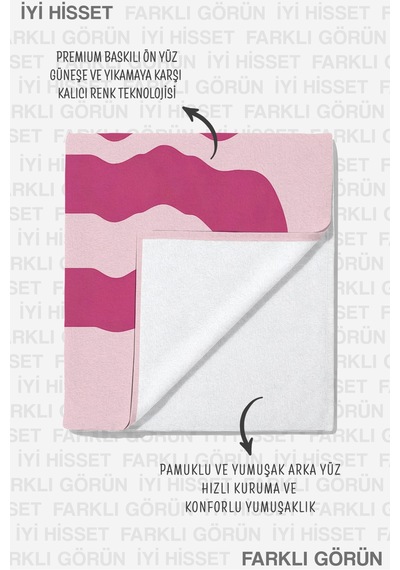 Pembe Okay Typografi Plaj Havlusu-minimalist Yaz Stili Havuz Deniz Banyo Hızlı Kuruyan Sahil Örtüsü Kuru Şeftali