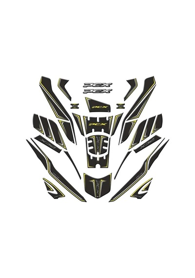 Honda Pcx 2025 Tank Pad Yeşil Siyah 36 Parça Set