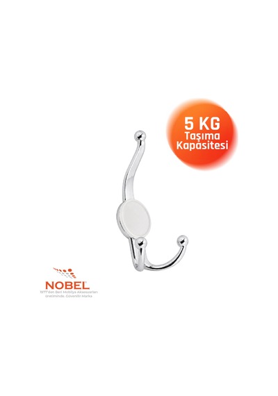 Mi Sket Portmanto Askısı, Metal Vestiyer Askısı, 23 Gr, Dolap Ve Duvar Askılığı, Krom Vidalı