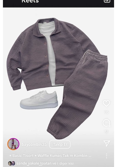 Hırsch Kapitone Gömlek Baggy Pantalon Gri