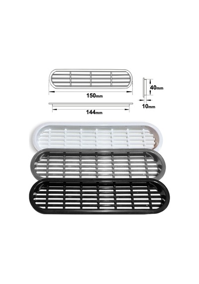 Plastik Menfez Oval Gri