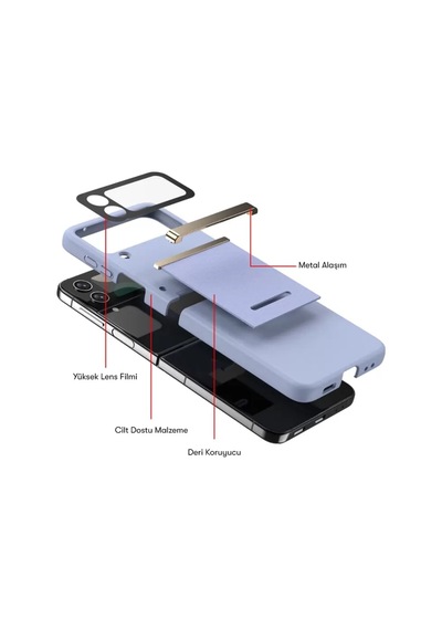 Newface Samsung Galaxy Z Flip 4 Kılıf Belt Flip Kapak - Lacivert
