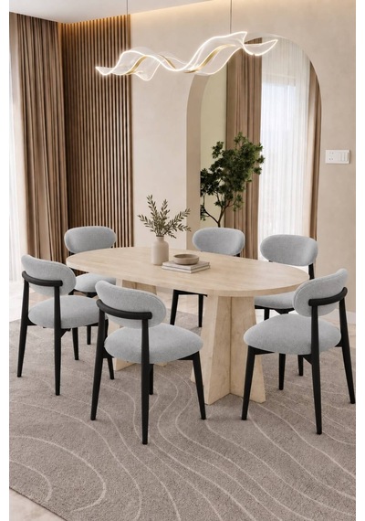 Bohem Traverten Masa Takımı Takımı 6 Kişilik Masa Sandalye Takımı İskandinav Takım Acıkgri - 906143053 Acıkgri Bohem Traverten Masa Takımı Takımı 6 Kişilik Masa Sandalye Takımı İskandinav Takım Acıkgri - 906143053 Acıkgri