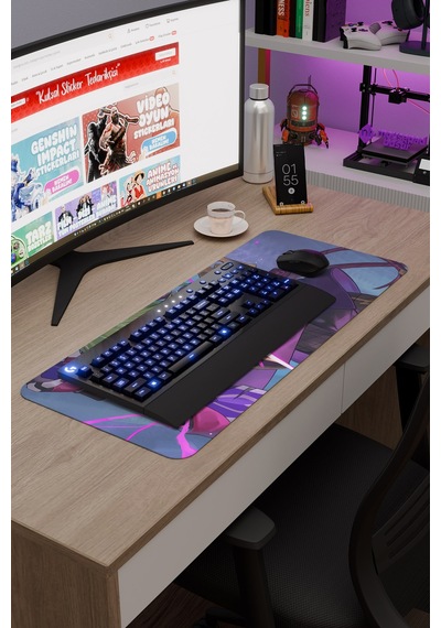Kuki Shinobu Genshin Impact Anime Oyuncu V4 - 70x30 Xl Gaming Mouse Pad Fare Altlığı