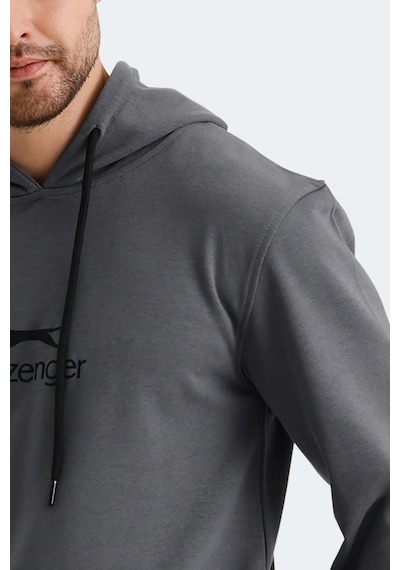 Slazenger Onca Erkek Kanguru Cepli Kapüşonlu Koyu Gri Sweatshirt Koyu Gri