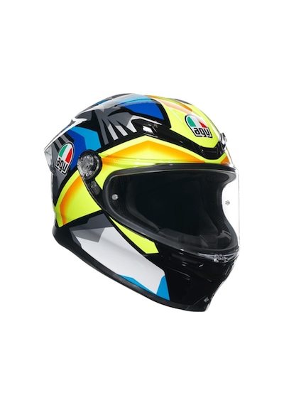 Agv K6 S Joan Black Blue Yellow Kapalı Kask Sarı