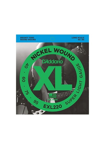 Daddarıo Exl220 Bas Gitar Tel Seti, Xl, 40-95, Long Scale, Nıckel