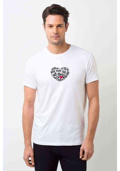 I Wıll Always Love You Baskılı Beyaz Erkek Tshirt