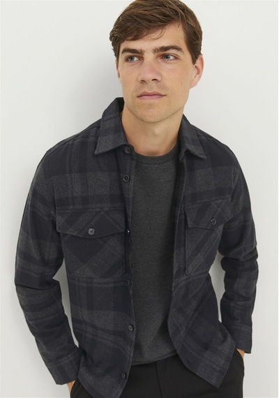 Jack & Jones Ekose Desenli Gömlek Ceket - Roy 12241533 Dark Grey Melange Antrasit - Koyu Gri Jack & Jones Ekose Desenli Gömlek Ceket - Roy 12241533 Dark Grey Melange Antrasit - Koyu Gri