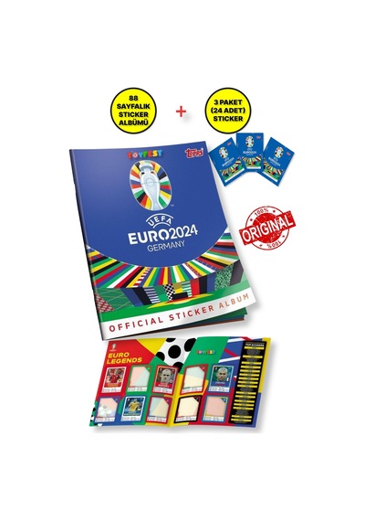 Almanya Euro 2024 Avrupa Şampiyonası Match Attax - Resmi Futbolcu Sticker Dergisi + 24 Adet Sticker