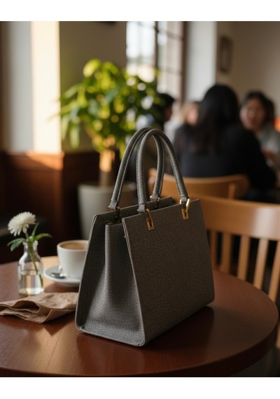 Just Polo Kadın Orijinal Lüks El Ve Omuz Çantası Minimal & Prestij Tasarım Ebat: 25 X 21 Cm Gri