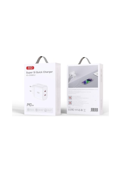 Ce08 50w 3a 2 X Usb-c Şarj Adaptörü - Akıllı Telefon Ve Aksesuar Uyumlu Şarj Başlığı Eu Priz