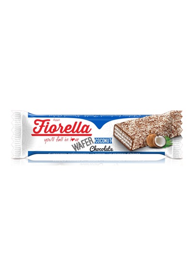Fiorella Çikolata Kaplamalı Hindistan Cevizli Gofret 26 gr 24 Adet (1 Kutu)