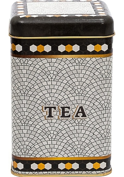 Mosaic Tea Desenli Kare Metal Saklama Kabı 10.5 x 10.5 x 16 CM 1.7 L