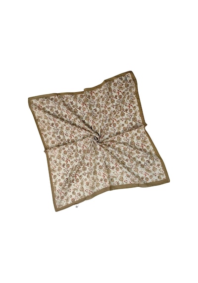 Mim Eşarp Prime Pamuk Çiçek Desenli Eşarp 90x90 Cm Taba