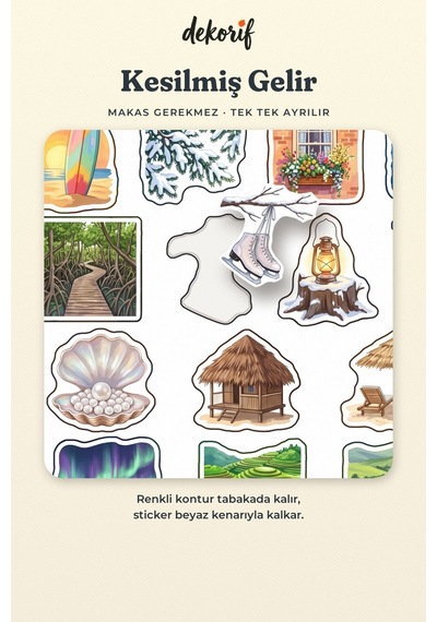 Tatil Rotaları Sticker Seti 100 Adet - Turistik Gezi Ve Konaklama Renkli Ajanda Journal Çıkartma Çok Renkli