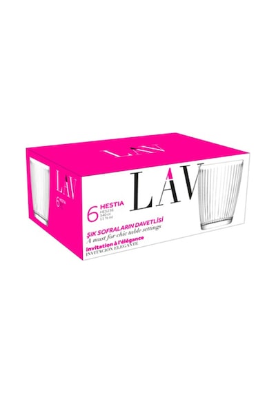 Lav Hestia Cam Viski Bardağı 6'lı 340 ml (Meşrubat/Su Bardağı)