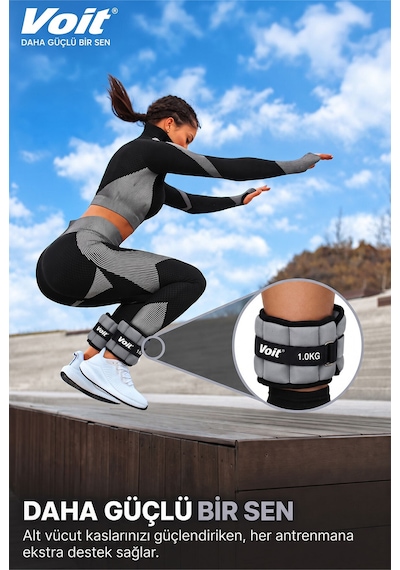 1 KG x 2 Adet Ayarlanabilir El ve Ayak Bilek Ağırlığı, Cırt Cırtlı Fitness ve Egzersiz Ağırlık Seti