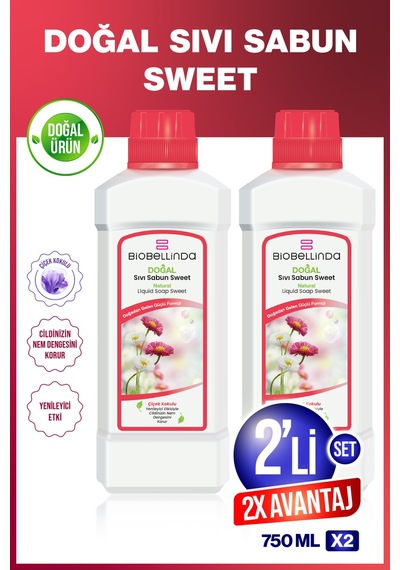 Doğal Sıvı El Sabunu Sweet 2x750 Ml 2'li Set